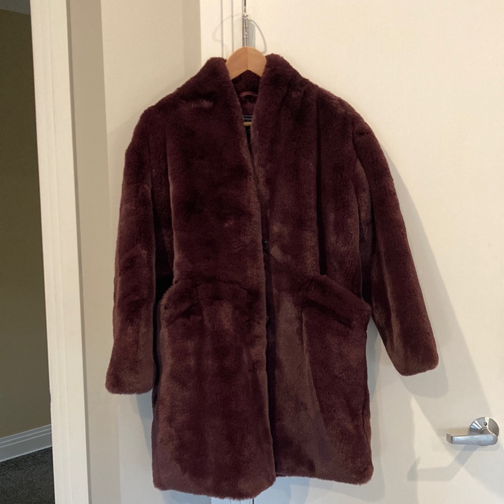 NWOT silky soft faux fur coat